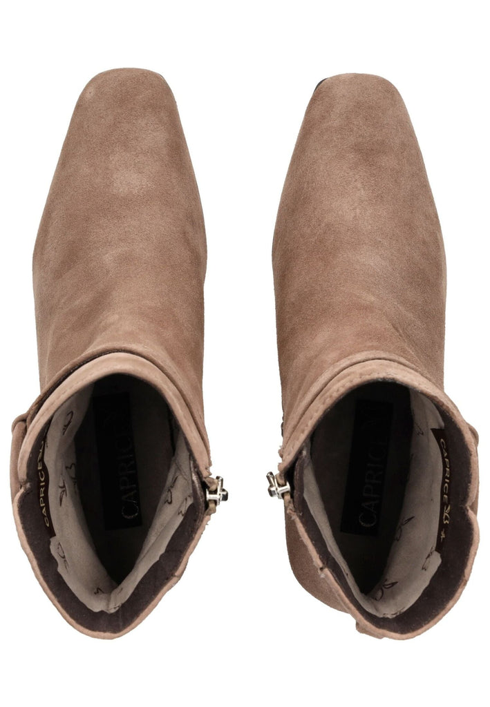 Caprice Stiefelette Veloursleder Taupe Warmfutter
