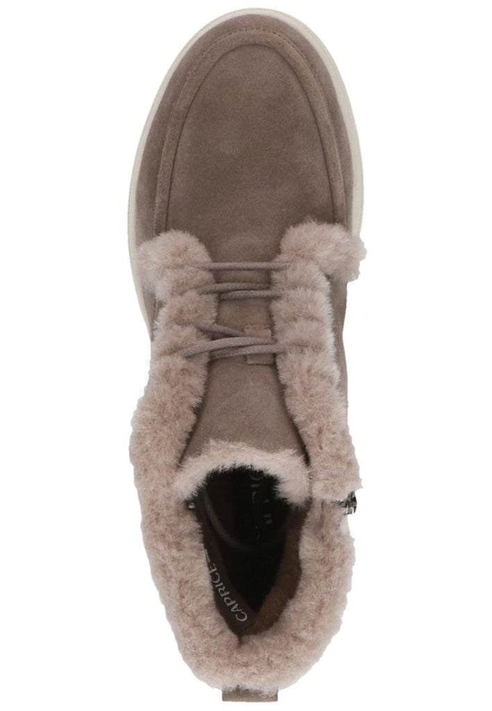 Caprice Stiefelette Veloursleder/Textil Taupe Warmfutter