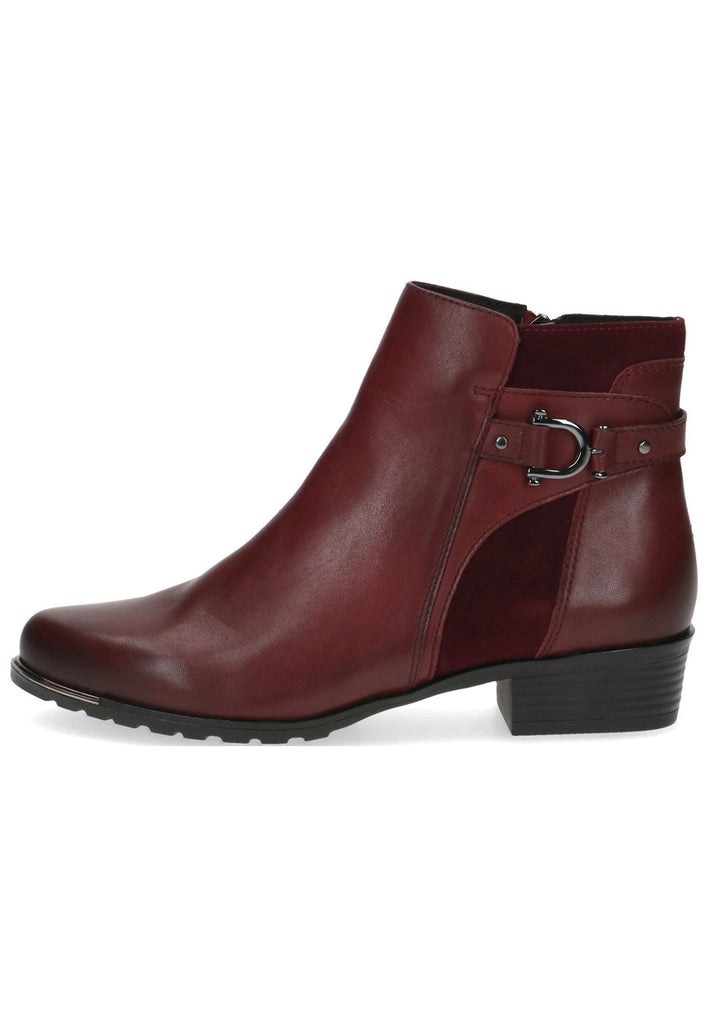 Stiefeletten Caprice Stiefelette Leder Bordeaux