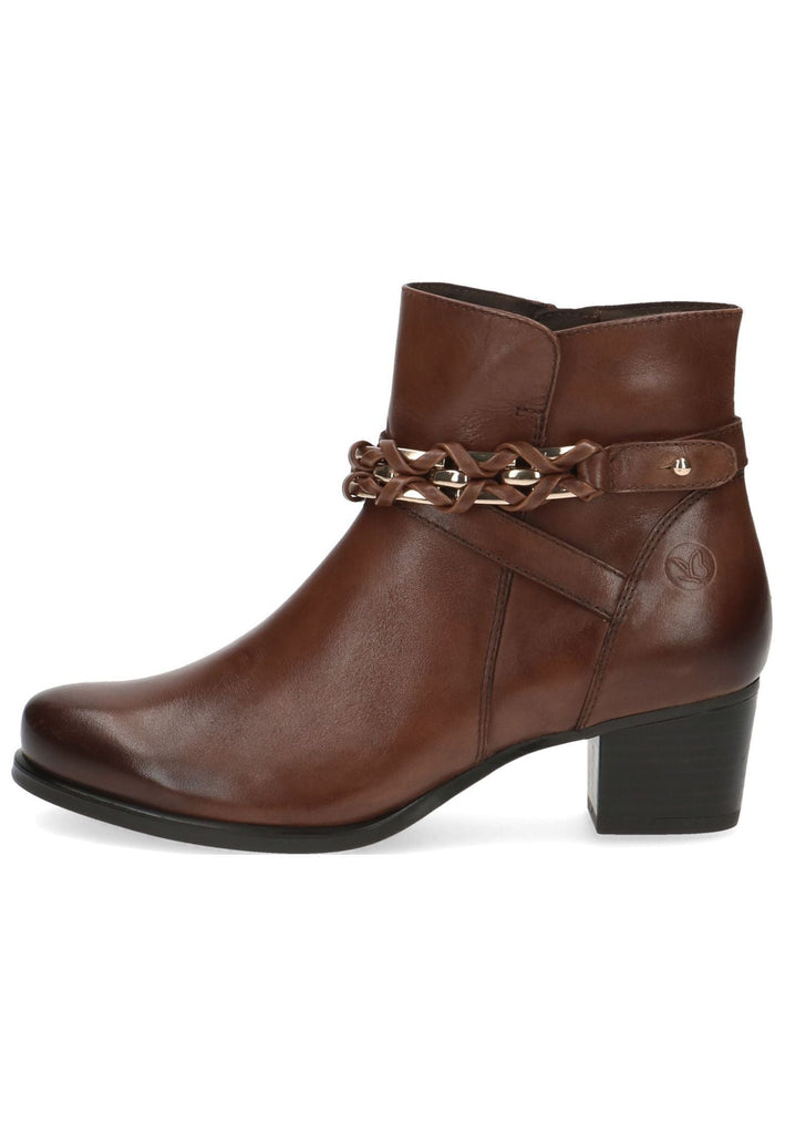 Stiefeletten Caprice Stiefelette Leder/Textil Cognac