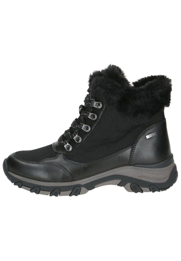 Stiefeletten Caprice Stiefelette Leder/Textil Schwarz Warmfutter