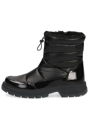 Stiefeletten Caprice Stiefelette Lederimitat Schwarz Warmfutter