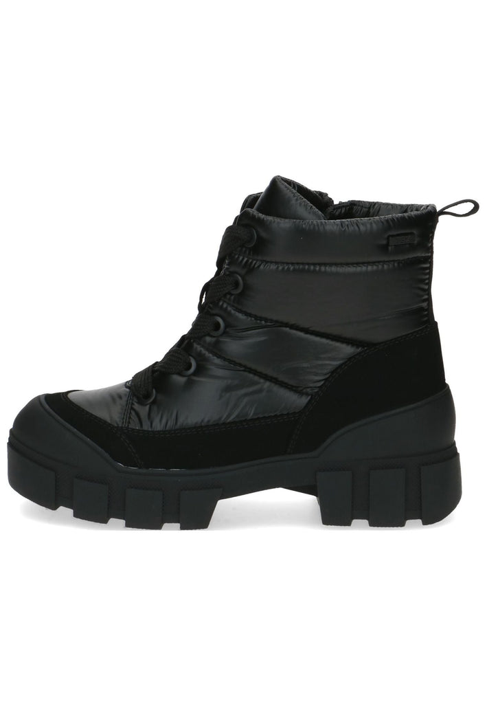 Stiefeletten Caprice Stiefelette Lederimitat/Textil Schwarz Warmfutter
