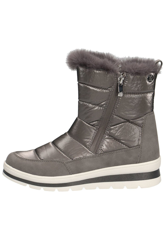 Stiefeletten Caprice Stiefelette Lederimitat/Textil Taupe Warmfutter