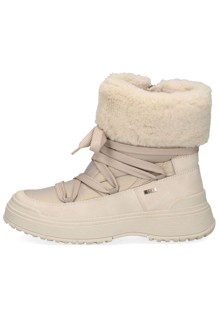 Stiefeletten Caprice Stiefelette Textil Beige Warmfutter