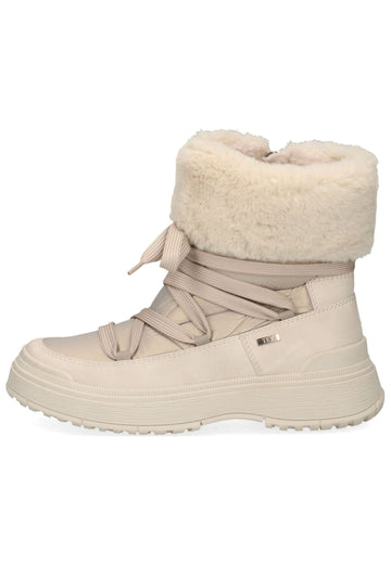 Stiefeletten Caprice Stiefelette Textil Beige Warmfutter