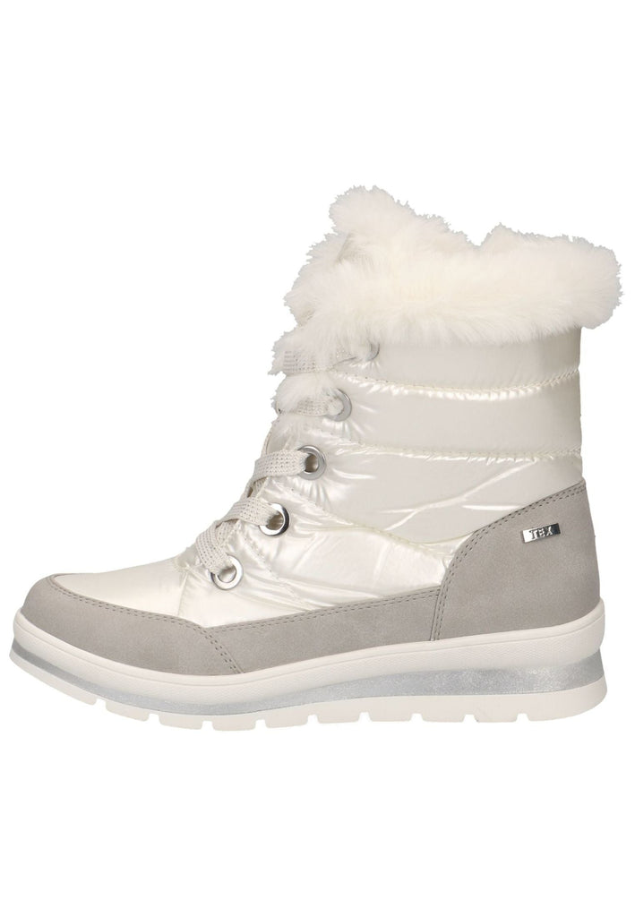 Stiefeletten Caprice Stiefelette Textil Weiß/Beige Warmfutter