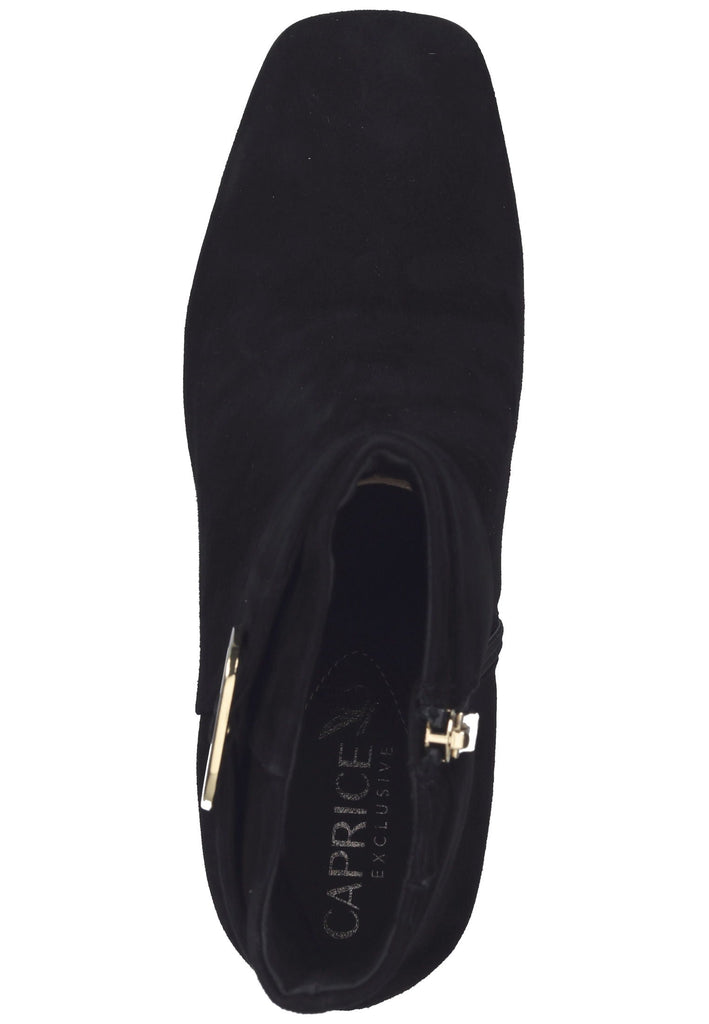 Stiefeletten Caprice Stiefelette Veloursleder Schwarz