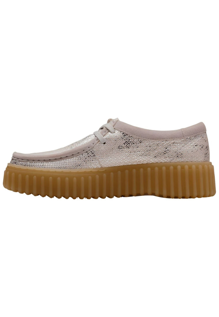 Halbschuhe Clarks Halbschuhe Leder Silber