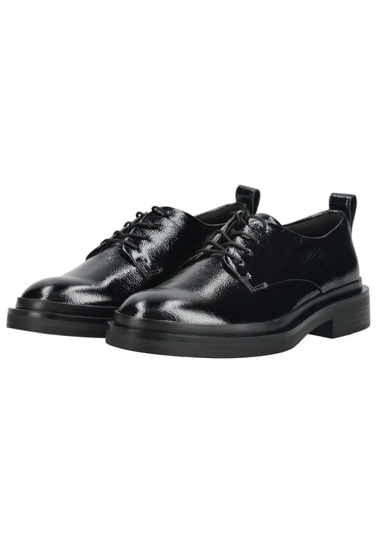 Clarks Halbschuhe Leder Schwarz Lack