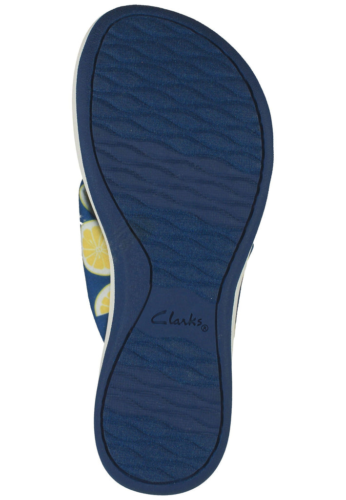 Clarks Pantoletten Textil Blau