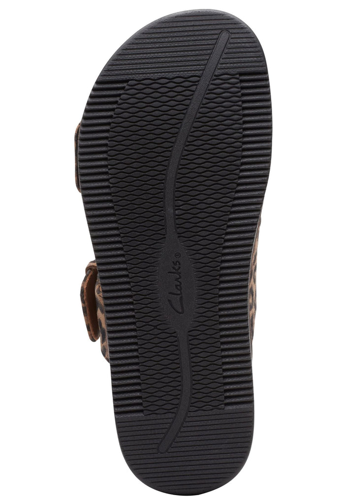 Clarks Pantoletten Veloursleder Leopard