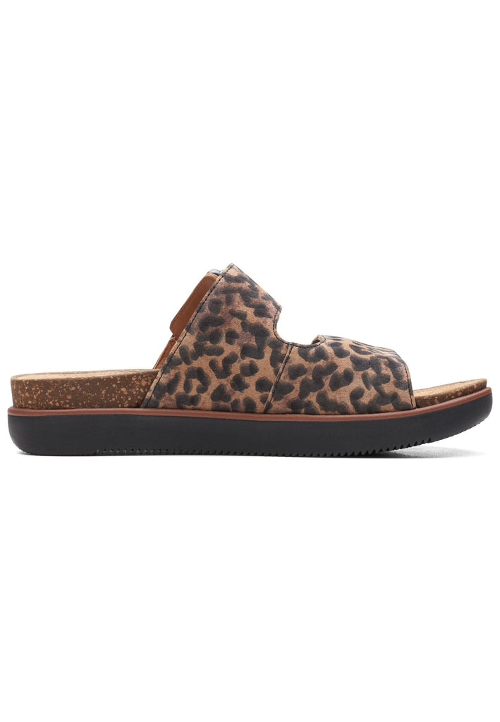 Clarks Pantoletten Veloursleder Leopard