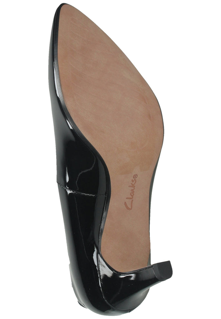 Clarks Pumps Lederimitat Schwarz Lack