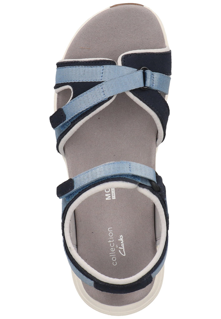 Clarks Sandalen Veloursleder/Textil Blau/Weiß