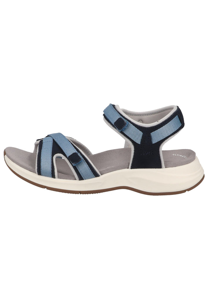 Clarks Sandalen Veloursleder/Textil Blau/Weiß