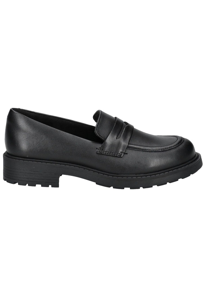 Clarks Slipper Leder Schwarz