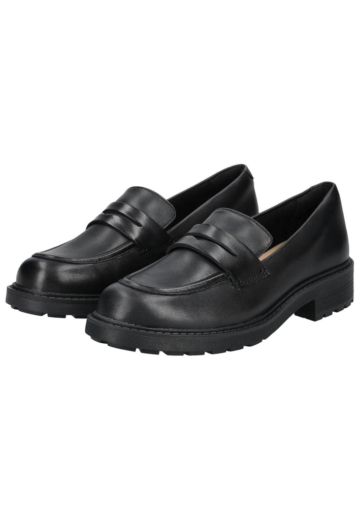 Clarks Slipper Leder Schwarz