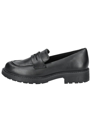 Clarks Slipper Leder Schwarz