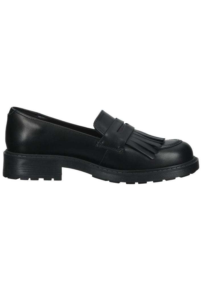 Clarks Slipper Leder Schwarz