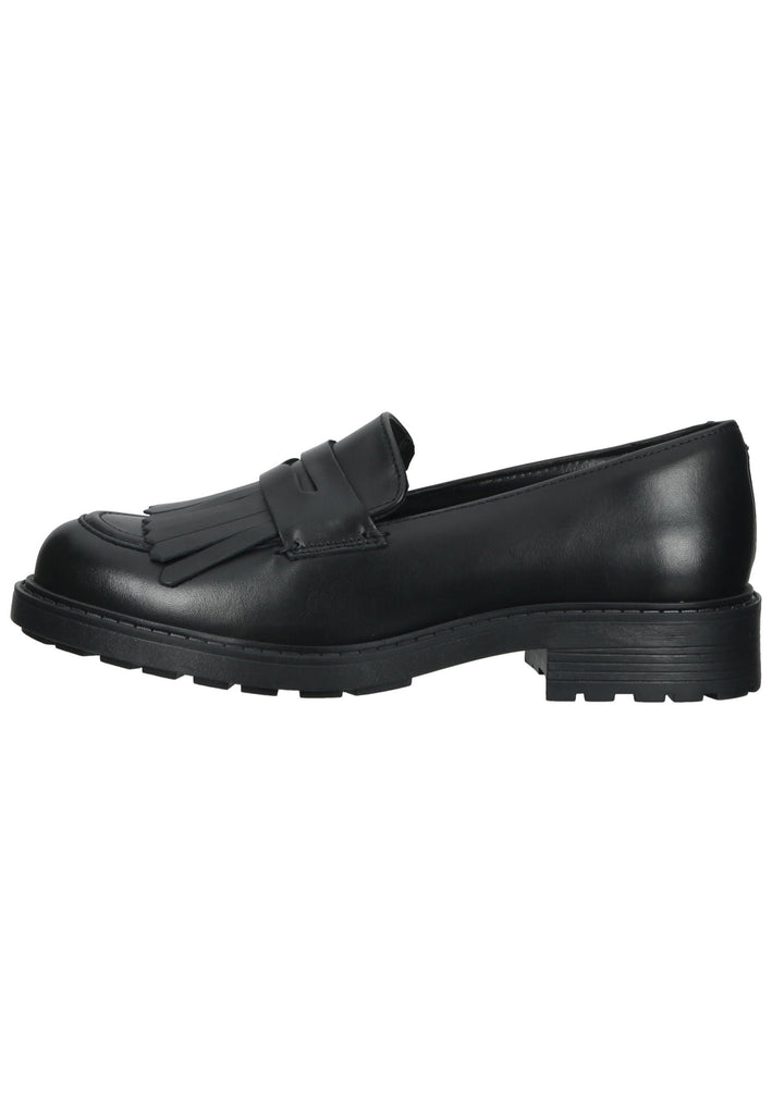 Clarks Slipper Leder Schwarz