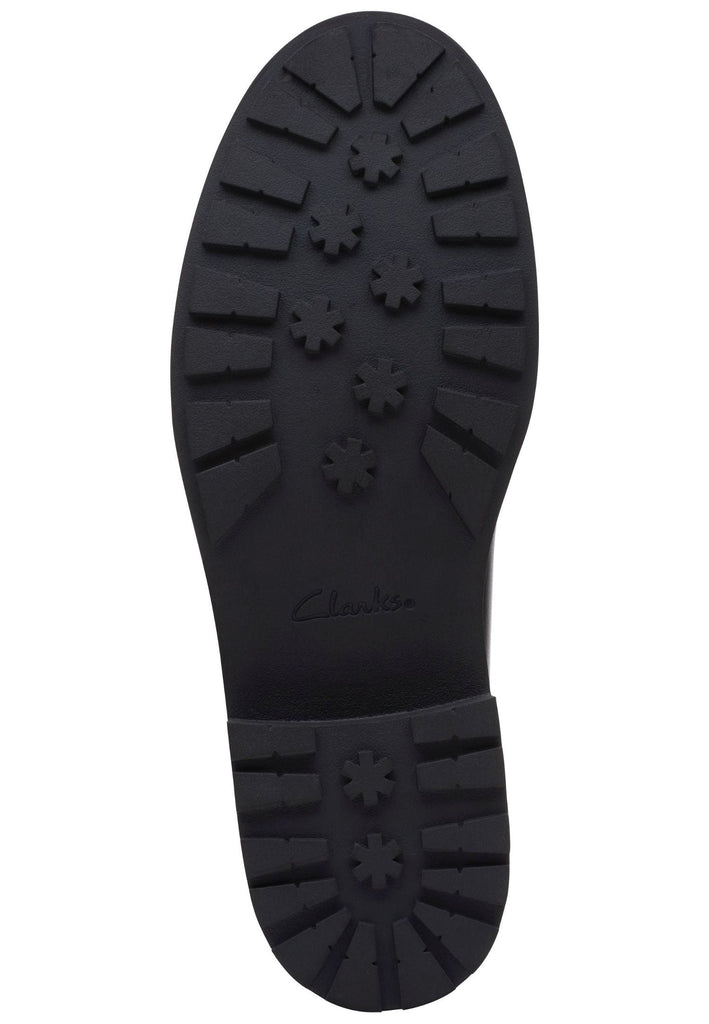 Clarks Slipper Leder Schwarz