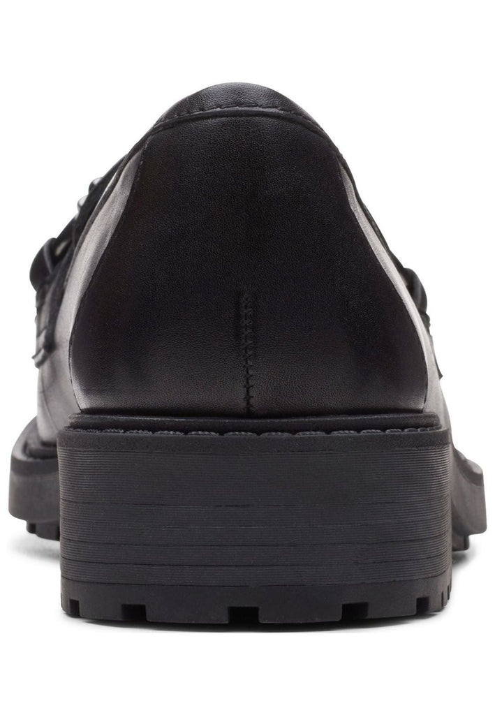 Clarks Slipper Leder Schwarz
