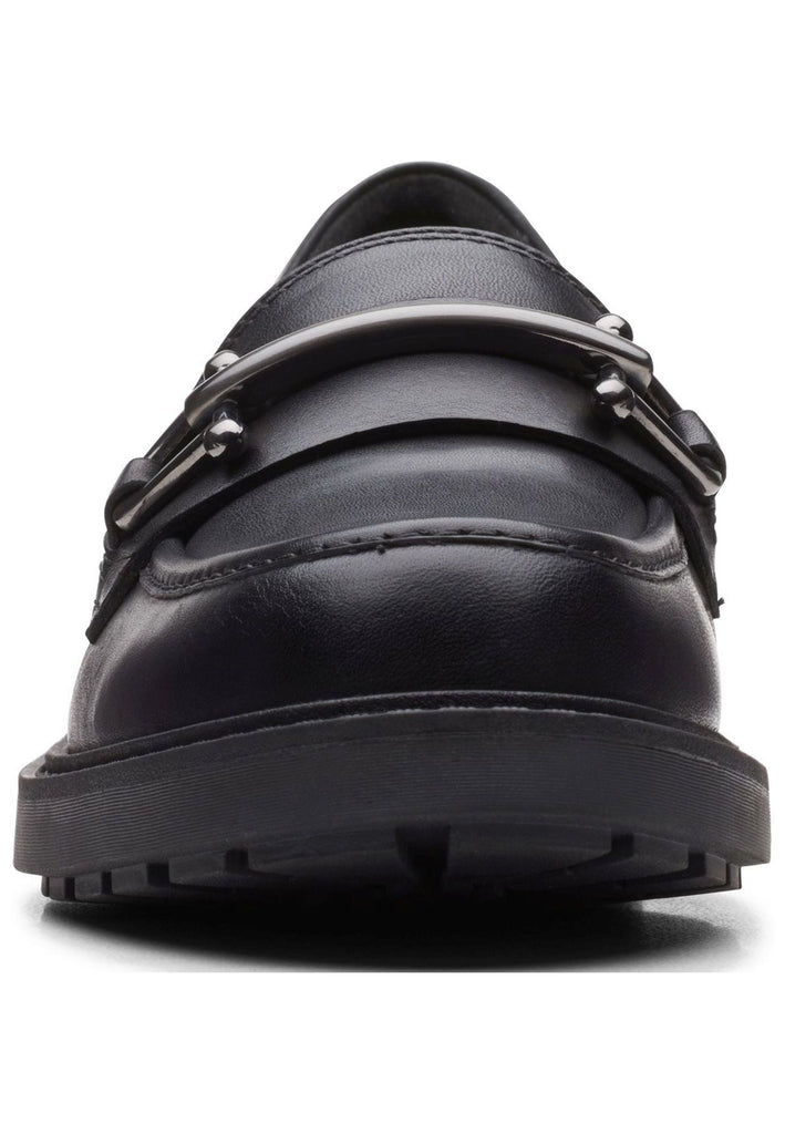 Clarks Slipper Leder Schwarz