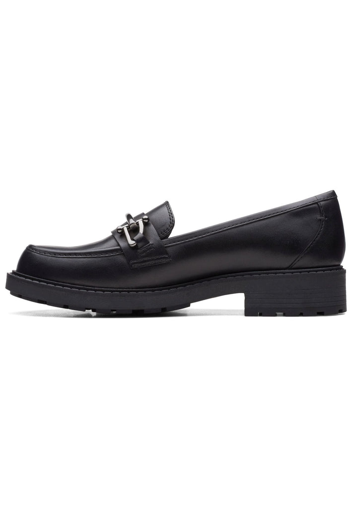Clarks Slipper Leder Schwarz