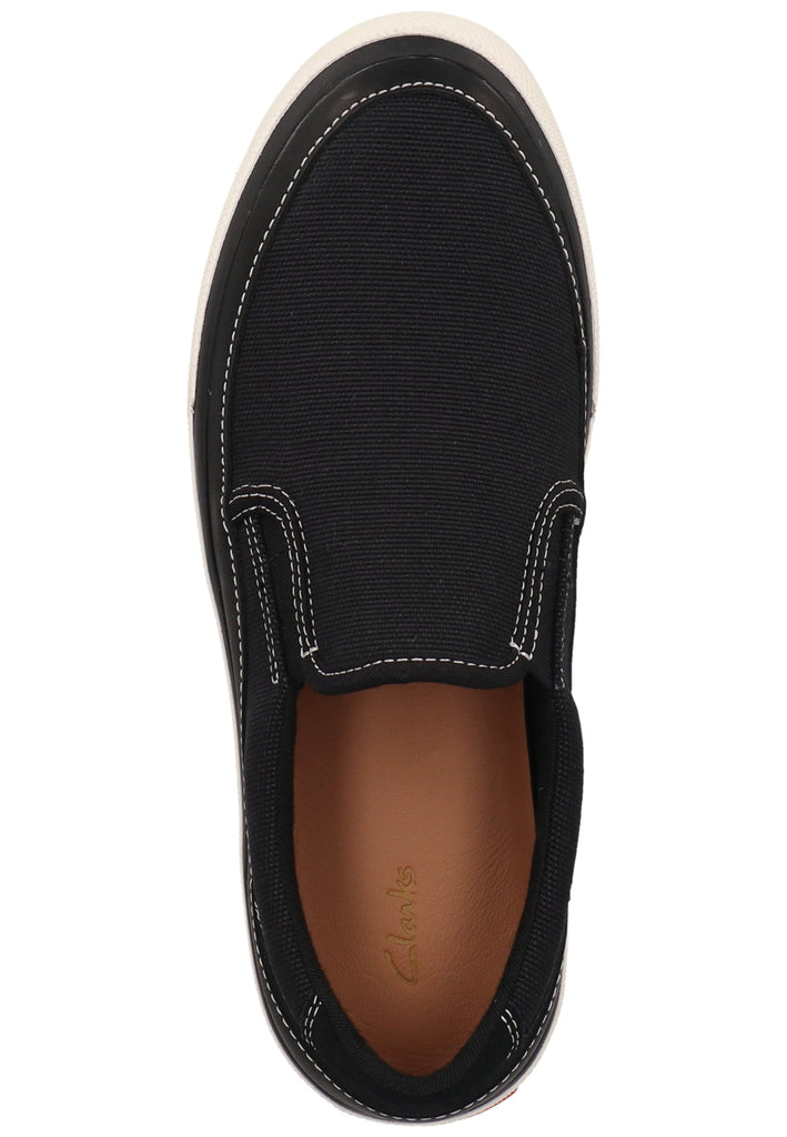 Clarks Slipper Leder/Textil Schwarz