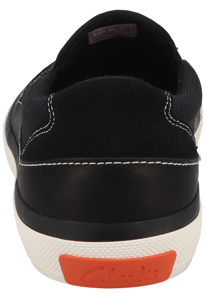 Clarks Slipper Leder/Textil Schwarz