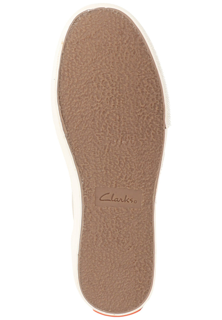 Clarks Slipper Leder/Textil Weiß