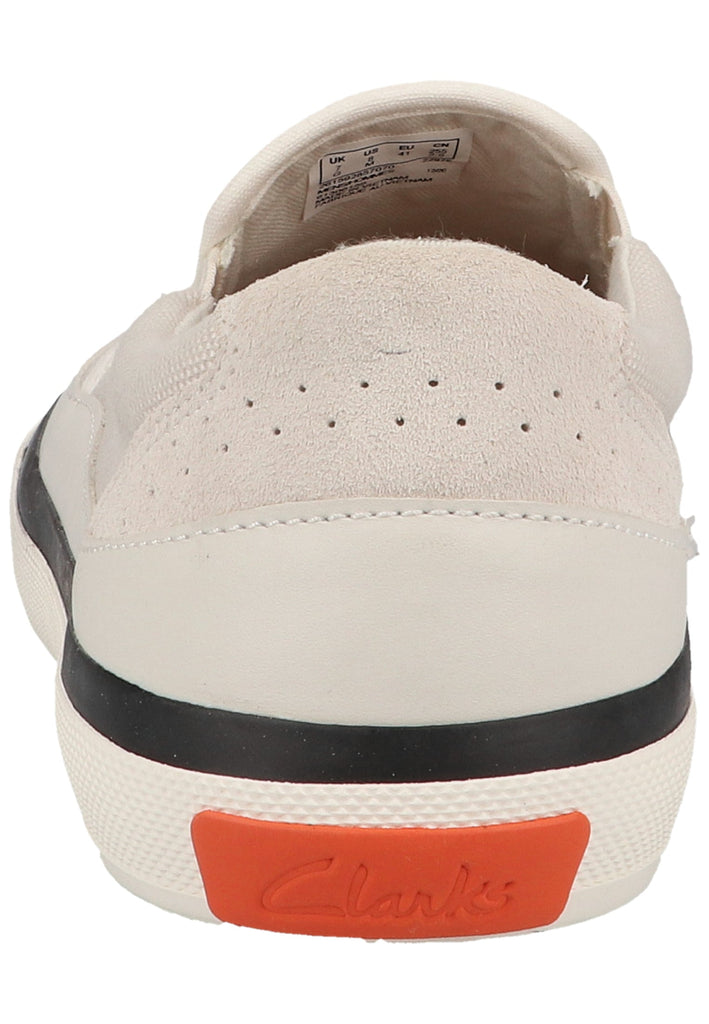 Clarks Slipper Leder/Textil Weiß