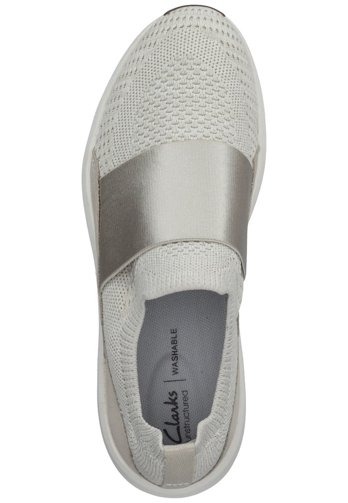 Clarks Slipper Lederimitat/Textil Weiß