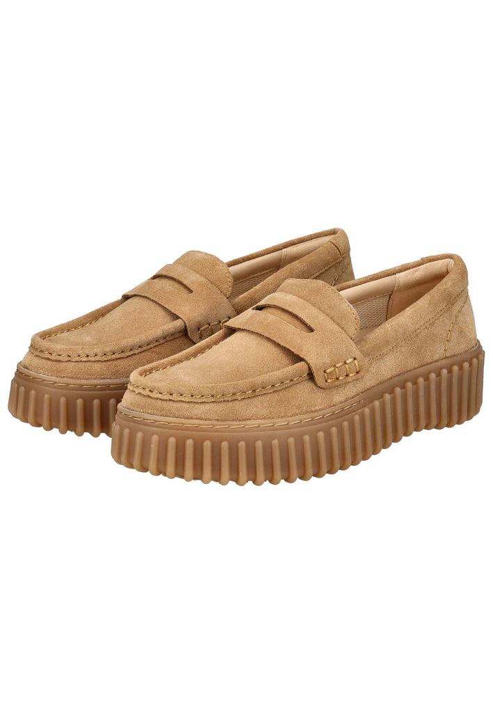 Clarks Slipper Veloursleder Sand