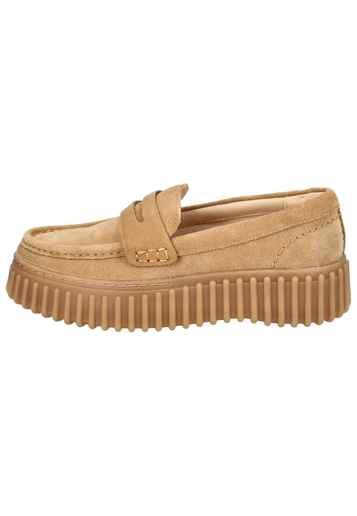 Clarks Slipper Veloursleder Sand