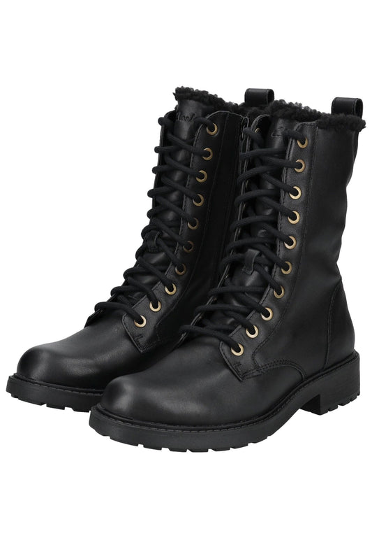 Clarks Stiefel Leder Schwarz Warmfutter