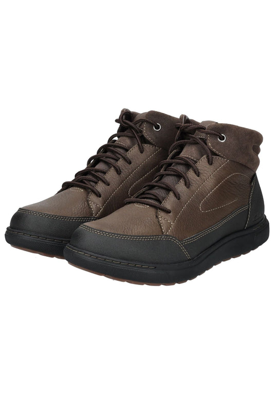 Clarks Stiefelette Leder/Synthetik Braun/Schwarz Warmfutter