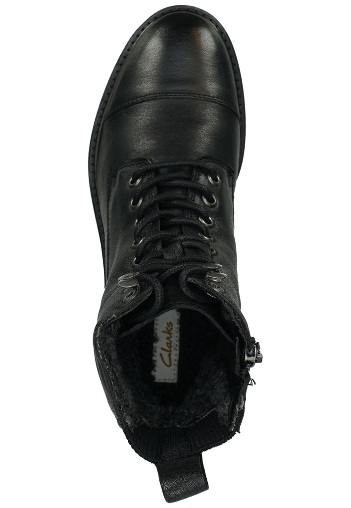 Clarks Stiefelette Leder/Textil Black Warmfutter