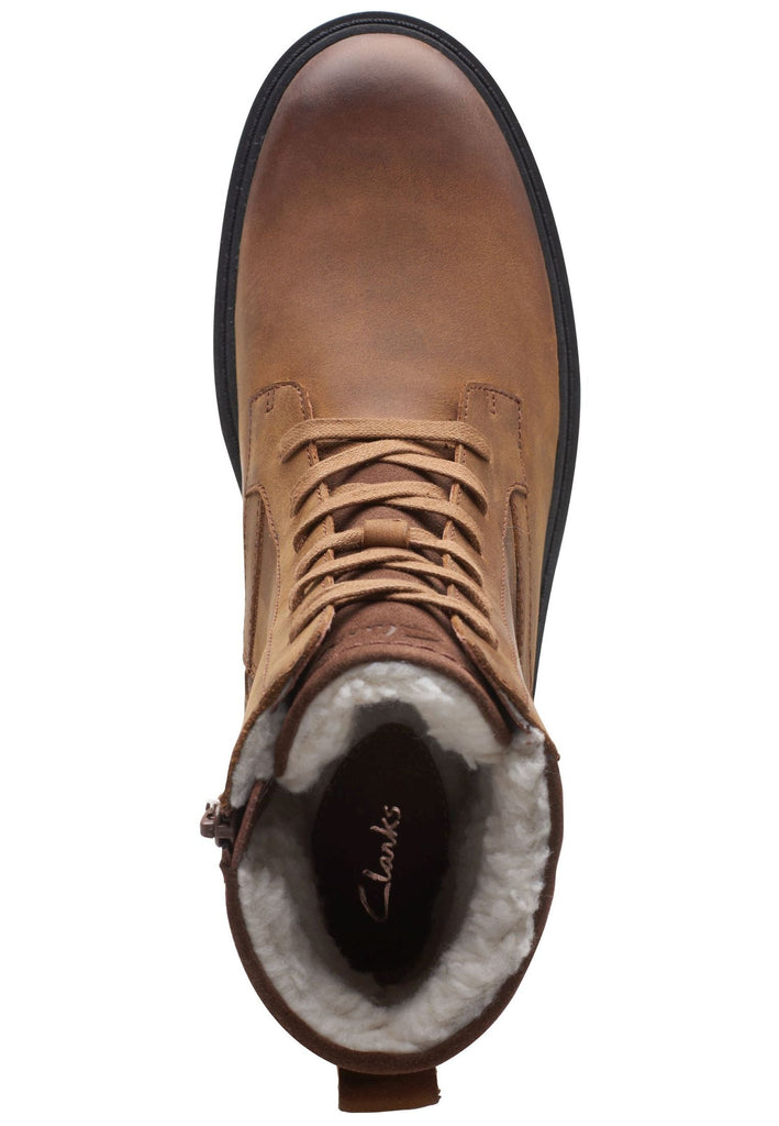 Clarks Stiefelette Nubukleder Braun Warmfutter
