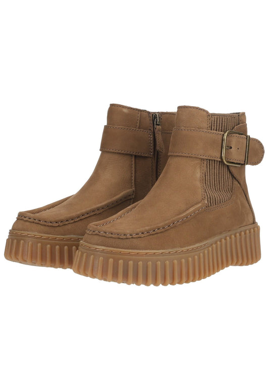 Clarks Stiefelette Nubukleder/Textil Nuss