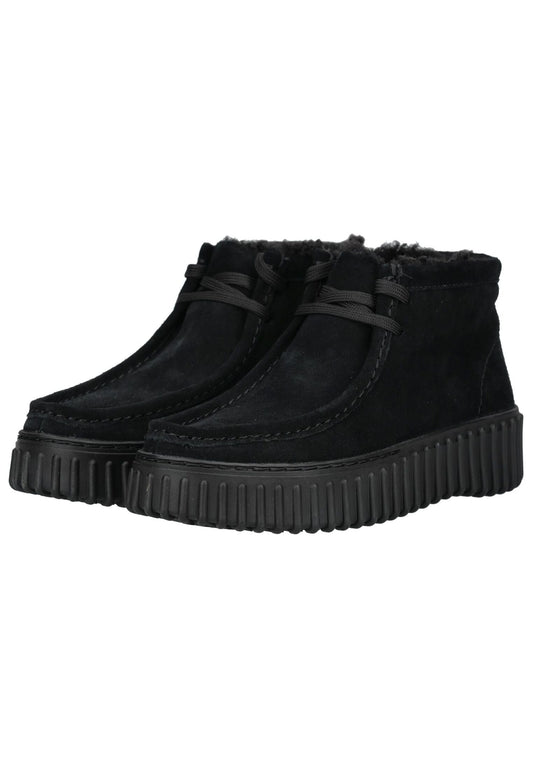 Clarks Stiefelette Veloursleder Schwarz Warmfutter