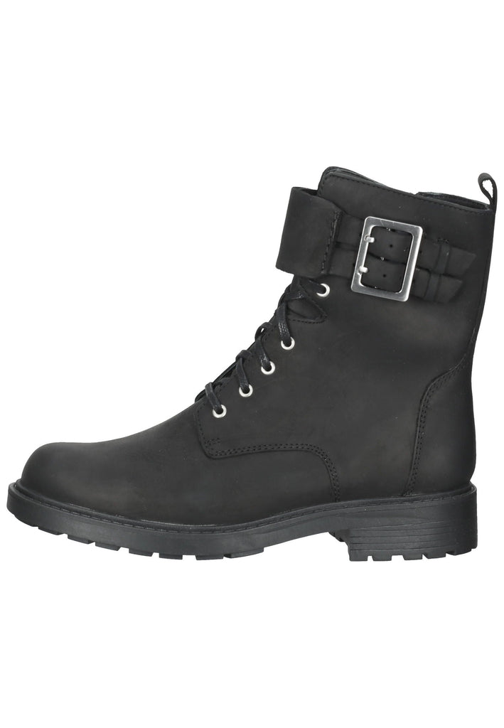 Stiefeletten Clarks Stiefelette Leder Schwarz Warmfutter