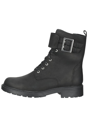 Stiefeletten Clarks Stiefelette Leder Schwarz Warmfutter