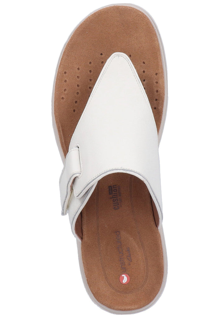 Clarks Zehensteg Leder Weiß