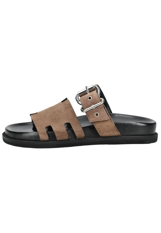 CopenhagenShoes Pantoletten Nubukleder Schwarz/Braun