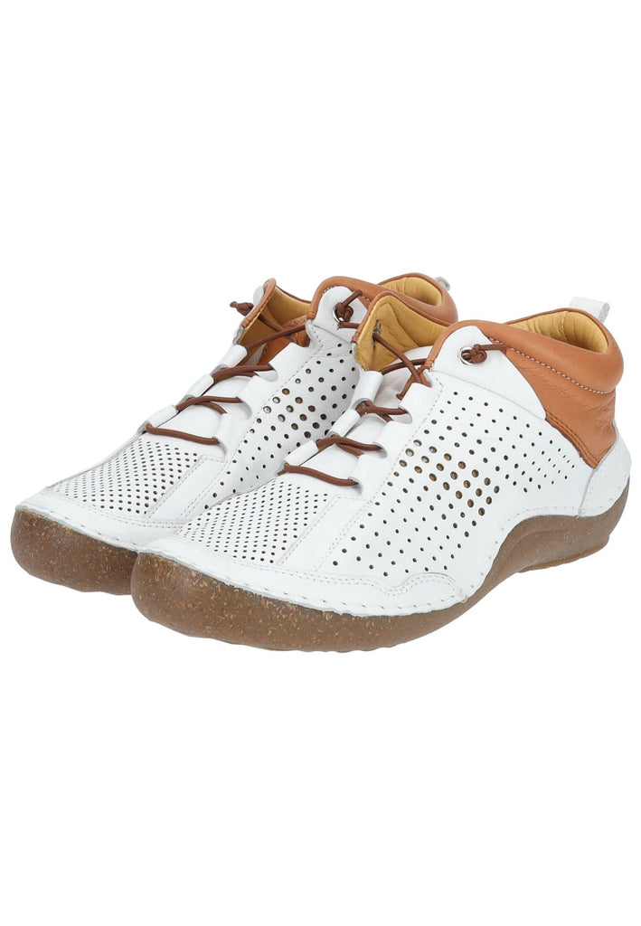 Cosmos Comfort Halbschuhe Leder Weiß/Braun