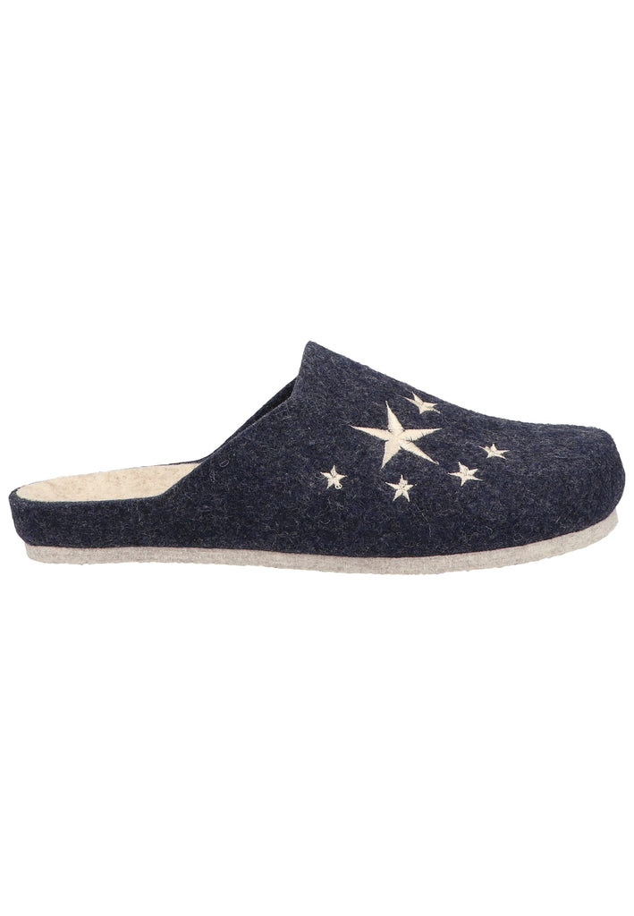 Cosmos Comfort Hausschuhe Wolle Navy