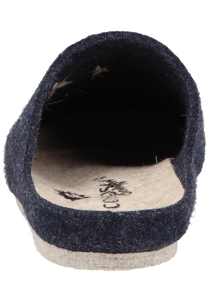 Cosmos Comfort Hausschuhe Wolle Navy