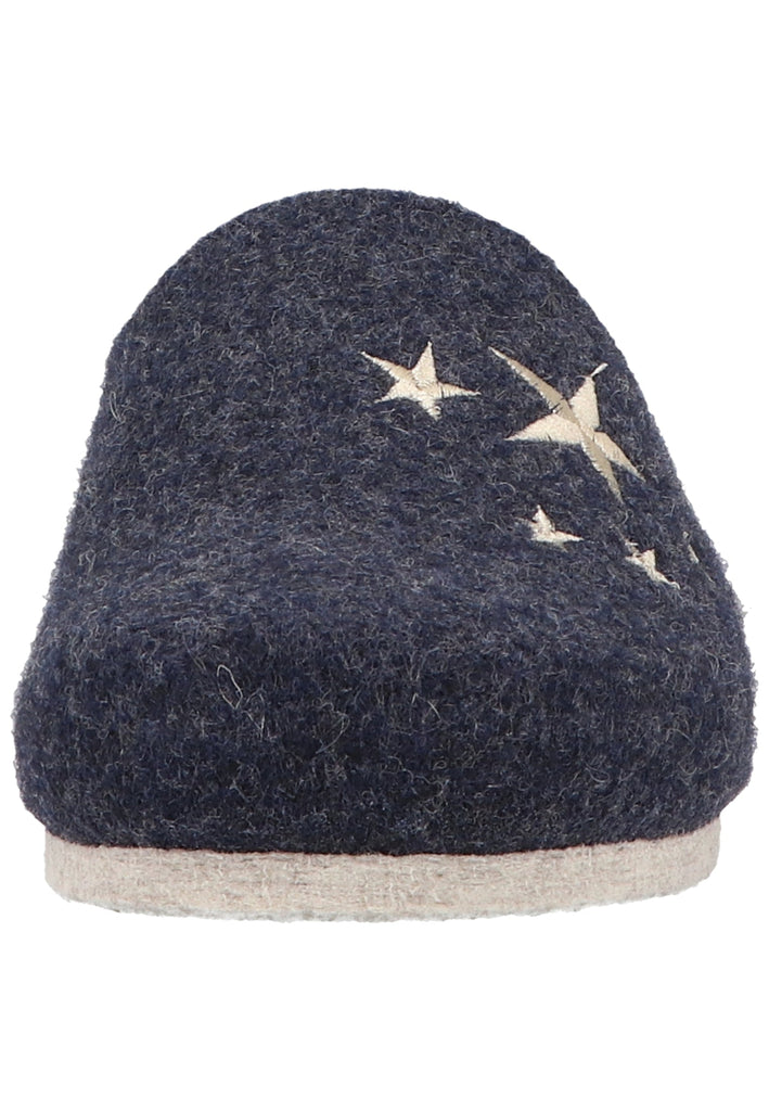 Cosmos Comfort Hausschuhe Wolle Navy